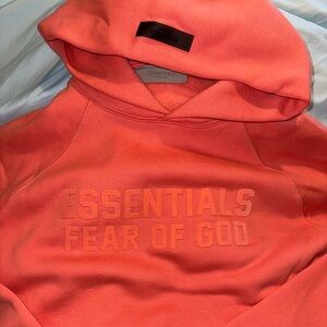 Men’s Essentials Fear of God Hoodie coral colour